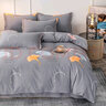 雅鹿家纺简约磨毛纯棉四件套100全棉床上用品冬季加厚床单被套宿舍4 芬迪格 1.2m 床单款 三件套(被套1.6X2.1) 实拍图