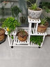 华观家居（Home Giving Furniture）多层实木花架阳台置物架室内花架子客厅落地式多肉绿萝花盆植物架 B款白色带轮 实拍图