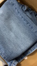 MO&Co.复古洗水及地高腰显瘦牛仔美式微喇裤宽松裤子 牛仔蓝色 26/S 晒单实拍图