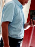 罗蒙（ROMON）纯色商务职业正装男士白衬衫工装男装短袖衬衣男CS72蓝色3XL 晒单实拍图