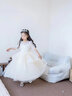 小咔衣浓（Xiaokayinong）儿童礼服公主裙长袖花童婚礼蓬蓬纱女童主持人钢琴演奏演出服夏季 香槟色L068中袖长款 110 实拍图
