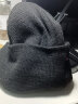 帽子男冬季防寒保暖护耳针织帽男女士运动套头帽骑车简约翻边毛线帽 黑色 均码 实拍图