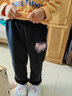 真维斯女童裤子加绒秋冬新款儿童运动裤保暖一体绒冬装休闲加厚舒适卫裤 黑 J花朵爱心X 130 实拍图