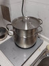 Momscook 不锈钢汤锅浅烧锅炖汤锅复底加厚 玻璃盖 SUS304 电磁炉燃气通用 22×12.5CM【配蒸笼】 22cm 实拍图