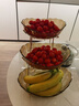 喜得润2025年新款轻奢风茶几水果盆客厅果盘网红家用创意糖果盘 三层果盘-琥珀 实拍图