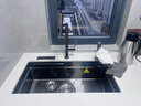 悍高（HIGOLD）厨房304不锈钢手工纳米水槽双阶梯水槽套餐洗碗池洗菜盆水槽套装 窄边68*43-BN系列枪灰抽拉龙头 实拍图