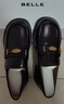 百丽元宝乐福鞋女2025新款粗跟英伦黑色小皮鞋D2S1DCA5 黑色 39 实拍图