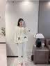富信康情侣睡衣秋冬季纯棉一男一女夫妻两件套装2026年新款高级感家居服 FDq-41783 L -女【高161-167-重100-120】 实拍图