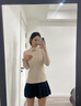 欧芙伦针织衫女打底衫2025秋冬季女装半高领加厚毛衣女内搭套头修身上衣 白色 L 实拍图