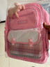 巴布兔书包小学生女生新款高颜值一二四到六年级轻便减负格子女童双肩包 粉色（星黛兔+手表+3装饰扣+卡片 大号适合3-6年级使用 实拍图