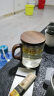 一品工坊玻璃泡茶杯耐热玻璃茶水分离杯带盖过滤办公室大容量水杯杯子男士 峦景三件杯（450mL） 实拍图