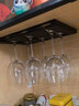 蓝牡丹不锈钢红酒杯架倒挂免打孔高脚杯置物架橱柜悬挂酒杯收纳架子 黑色三槽【双用安装】 实拍图