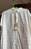 无印良品（MUJI）女式 棉桑蚕丝 短袖连衣裙 裙子 衬衫裙 polo连衣裙 BC05CC3S 白色格纹 S-M（160/84A） 实拍图