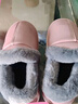 洁丽雅老人棉拖鞋女冬季室内家居防滑厚底包跟皮保暖妈妈老年棉鞋男全包 紫色 38-39 (适合37-38码) 实拍图