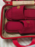 AODAISI复古手提化妆箱14英寸16英寸行李箱女伴手礼轻便皮箱登机旅行箱子 大红色 14英寸 【可挂拉杆箱上】无密码锁 实拍图