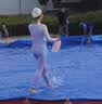 李宁（LI-NING）儿童泳衣女童中大童长袖长裤连体防晒海边温泉泳装719 紫蓝 170 实拍图