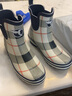 EVERCREATURES英国橡胶雨靴女士雨鞋经典格子印花雨鞋防滑水鞋切尔西水靴短筒女 经典格子条纹低帮 37 实拍图