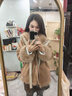 LISCN麂皮绒拼接仿狐狸毛皮草内胆派克服外套女中长款2025新款皮毛一体 摩卡棕 M 105125斤 实拍图