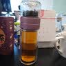 JRINKTEEA不锈钢茶漏茶水分离双层玻璃杯隔热男女士泡茶杯办公水杯双层顶盖 Tsukiko冰裂银250ml（一杯双盖） 实拍图