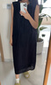MUJI MUJI 女式强捻无袖连衣裙女装连身裙子夏季纯棉全棉长裙BC2JNC4S 黑色 XL (165/92A) 实拍图