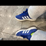 adidas「面包鞋」GRAND COURT BASE 00s休闲低帮板鞋男女阿迪达斯   半荧光蓝/白色/树脂黄   42.5 实拍图