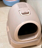 美卡智能机器猫全封闭猫砂盆特大号防外溅隔臭大空间猫厕所便盆咖粉色 实拍图