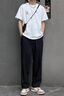 浩术西裤男秋冬新款季直筒宽松港风学生纯色百搭休闲潮流坠感西装长裤 黑色【单件装】 XL【120-135斤】 实拍图