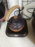 容山堂粗陶茶壶煮茶器茶具套装泡茶壶烧水壶电陶炉围炉煮茶碳炉酒精炉 祥云钮壶小容黑胡桃木纹炉 780ml 实拍图