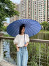 爱上雨24骨雨伞长柄男女士家用大号自动加固结实抗风暴雨专用定制直杆伞 全纤维中棒-加大-24骨雾霾蓝 实拍图