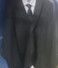 阿悠胖大码西服套装男商务结婚伴郎西装礼服 藏青西服西裤 6XL/205 实拍图