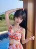 广月蓝2023泳衣女仙气比基尼bikini分体三件套保守显瘦遮肚性感温泉泳装 26001蓝色 L （适合100-110斤） 实拍图