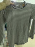 齐齐熊（ciciibear）[发热]男童打底衫秋冬款男宝宝条纹女童婴儿儿童半高领T恤 白色 120 实拍图