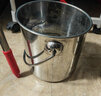 小渝 304不锈钢桶手提式水桶带盖桶圆桶油桶汤桶米桶提桶食堂送餐桶 直径20高度20cm 5L 实拍图