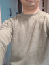 恒源祥100%羊毛衫男士圆领纯色粗针秋冬季保暖百搭中青年厚款打底衫上衣 军绿 XL 180 实拍图