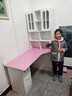 育松实木电脑桌转角书桌书柜组合家用写字收纳书柜一体桌学习桌带书架 白色140长80宽 加厚桌面 25mm厚 实拍图