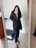 衣典零一（LEDIALYI）羽绒棉服女中长款2024冬季女装新款时尚休闲中年棉袄棉衣加厚外套 黑色 XL（推荐120-130斤） 实拍图