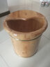 古希诺（GUXINUO）木桶泡脚桶家用洗脚盆香柏木过小腿40cm实木足浴盆泡脚盆木盆 40cm柚木色圆边（带盖）+艾草+贴 实拍图