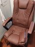 勤一 加厚可躺办公椅子电脑椅家用老板椅弓形麻将椅子午休靠背座椅 皮艺-棕色 标准可躺款（无脚托+无腰枕） 实拍图