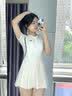 回力泳衣女士连体裙式专业游泳衣遮肚显瘦大码保守温泉泳装14006H 海盐白漾【分体底裤】 M 【建议80-90斤】 实拍图