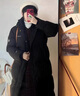 韩璐娇（hanlujiao）羽绒棉服女冬季2025新款加厚中长款棉衣韩版宽松过膝超厚棉袄外套 黑色 M 建议100-110斤 实拍图