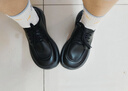 九寸阳光乐福鞋女踩跟单鞋圆头百搭松糕厚底增高两穿英伦风JK小皮鞋女 黑色 38 实拍图