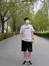 啄木鸟（TUCANO）华夫格短裤男夏季薄款大码运动裤潮流直筒宽松学生男女同款五分裤 五角星黑+半球灰主(主图款) XL(115斤到140斤) 实拍图