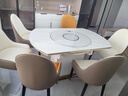 欧荷家具轻奢伸缩岩板餐桌椅组合方圆两用多功能带电磁炉加热暖菜转盘饭桌 1.35m伸缩餐桌+智能转盘 1桌6椅 实拍图