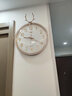 康巴丝（Compas）客厅挂钟石英钟表现代创意摇摆壁挂时钟艺术装饰电子表 白金雅白简约款34厘米 1cm 实拍图