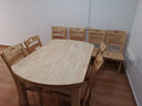 晨巢 餐桌 实木餐桌 可伸缩折叠圆桌餐桌家用现代中式饭桌餐厅家具 1.38米原木色 一桌八椅 实拍图