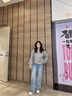 OLDER SEA浅蓝色阔腿牛仔裤女秋季2025年新款百搭高腰宽松显瘦直筒裤子女 月光蓝 S 建议85-98斤 实拍图