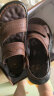 骆驼（CAMEL）男士商务两穿头层牛皮沙滩凉拖鞋 G13M211017 深棕 41  晒单实拍图
