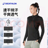迪卡侬（DECATHLON）速干衣速干长袖女春夏季跑步长袖瑜伽服宽松训练健身服运动T恤 经典黑（基础款） M 实拍图