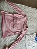 米度丽哺乳衣外出哺乳上衣春秋时尚喂奶衣服女条纹打底衫春季辣妈款 春秋款-粉底白条 L码（建议100-140斤左右） 实拍图