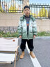 G.DUCKKIDS小黄鸭男童羽绒服2025新款韩版儿童冬中大童装拼色渐变外套过年服 卡其色 120 建议身高120CM左右 实拍图